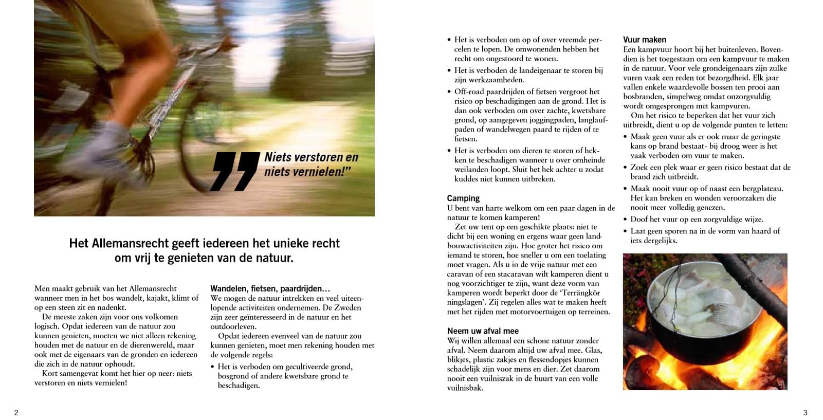 Brochure 'allemansrätten' - Jedermannsrecht